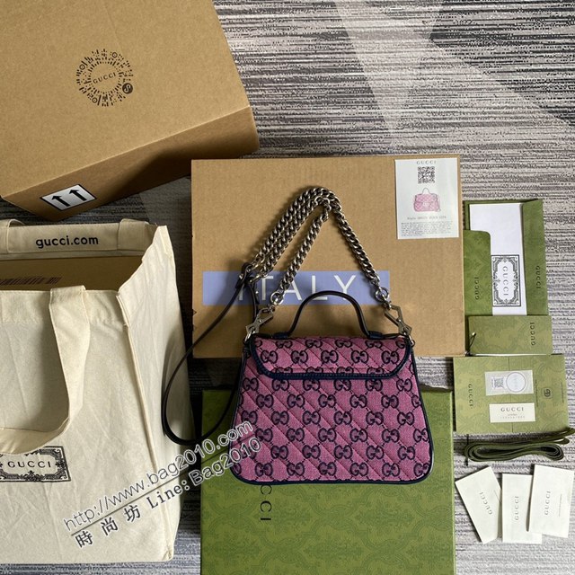 Gucci新款包包 古馳GGMarmont系列手提包 背面配以心形圖案 Gucci鏈條單肩斜挎包 583571  ydg3252